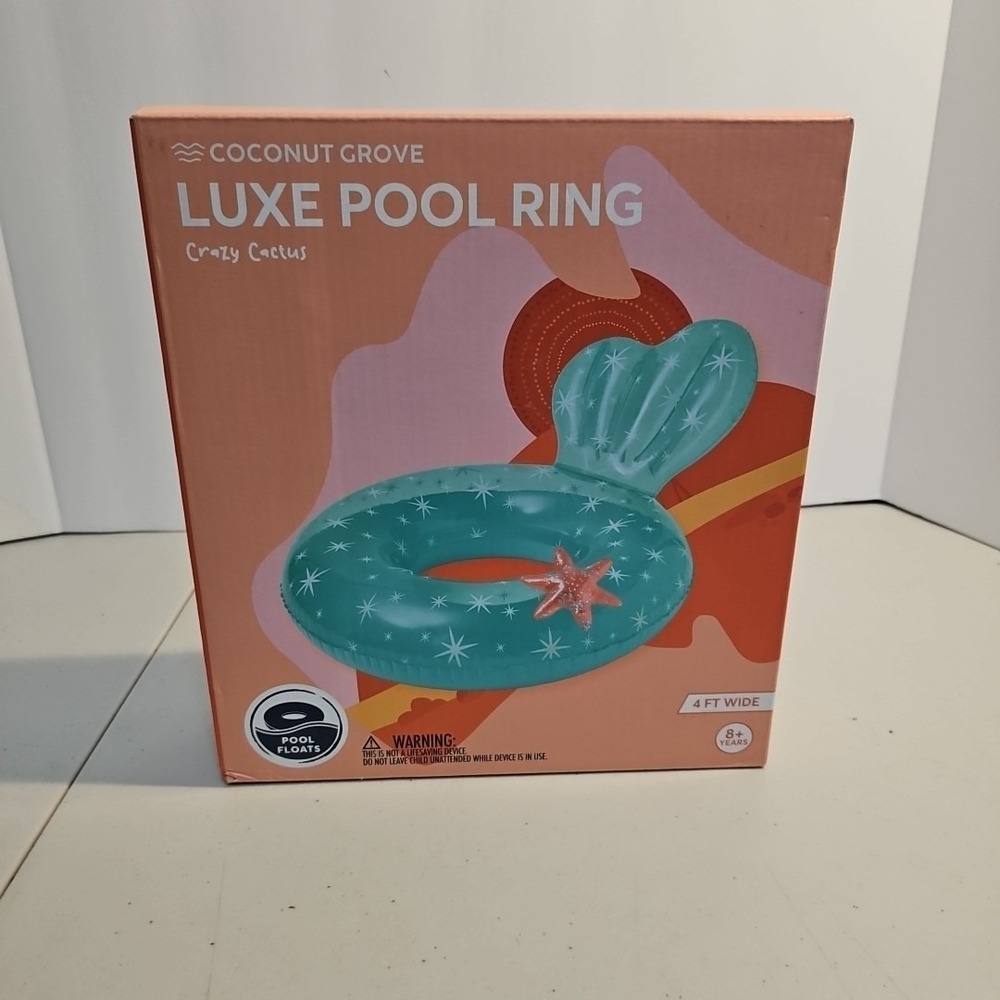 New Coconut Grove Luxe Pool Ring Float Crazy Cactus 4 ft wide ages 8 and up